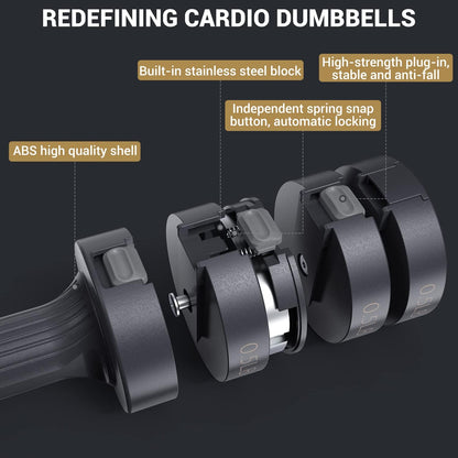 Adjustable Dumbbells Hand Weights Set: 5 Lb Dumbbell Set of 2 Each 2Lb 3Lb 4Lb 5Lb Free Weights Fast Adjust Weight 4 in 1 Weights Dumbbells Set for Women Men Home Gym Exercise Training