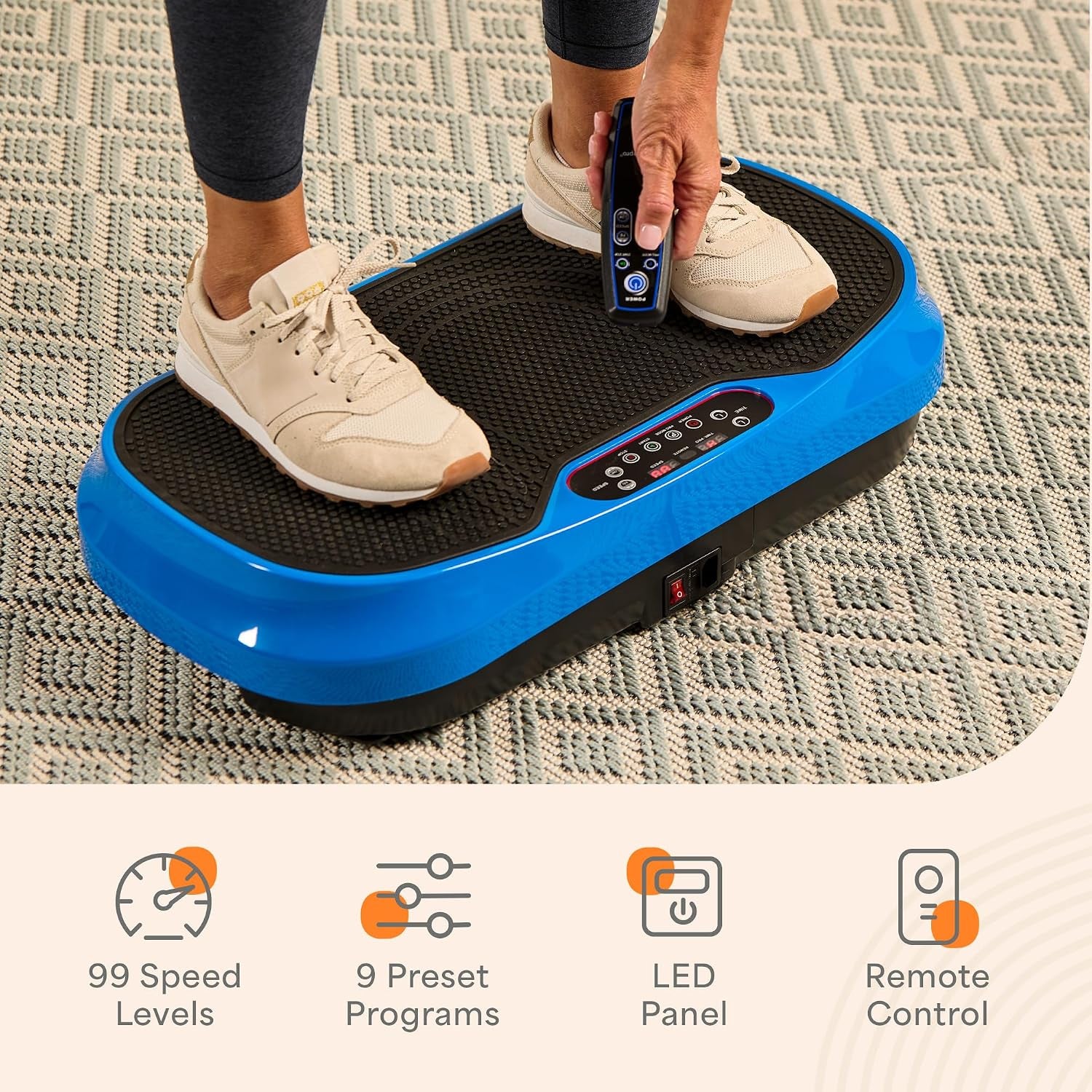 Lifepro Waver Mini Vibration Plate Exercise Machine with Resistance Bands