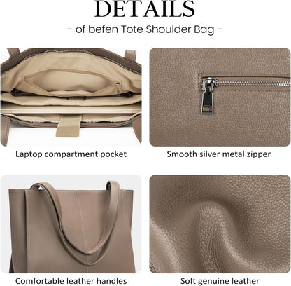Genuine Leather Tote Bag for Women Work Travel Leather Purse Handbags