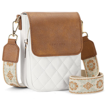Crossbody Bags for Women Trendy Leather Triple Compartment Cell Phone Shoulder Wallet Purses with Card Slots