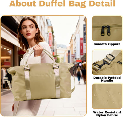 Weekender Duffel Bags for Women， Travel Totes Bag for Airplane Essentials, Overnight Bags for Women with Trolley Sleeve, Large Carry on Hospital Bag for Labor and Delivery, Sport, Gym