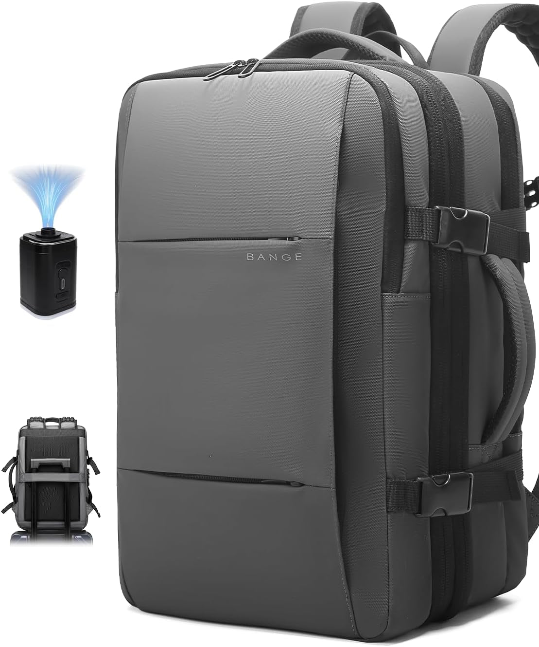 Backpack with Anti-Theft Vacuum Compression Travel Backpack,Expandable Backpacks with Pump for Airplanes