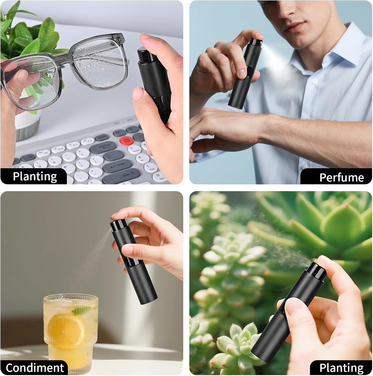 ​​Perfume Travel Refillable Atomizer 8ML (3PCS) - Empty Cologne Spray Bottle, Portable & Leakproof Sprayer for Travel​ (Black)