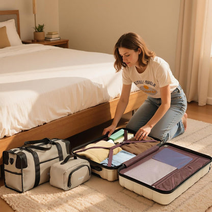 Luggage Sets,5 Piece (20"/24"/28"/DB/TB) Champagne