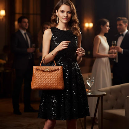 Woven Tote Bag for Women: Designer Top - Handle Bag for Style