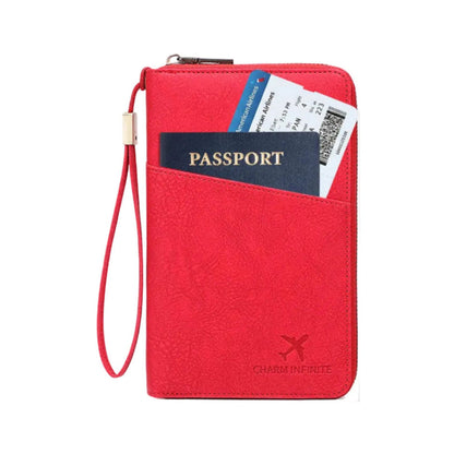 Family Passport Holder for Travel Women and Men RFID Blocking Passport Holder with Zipper Multi-Functional Passport Wallet Passport Case Passport Cover Travel Essentials