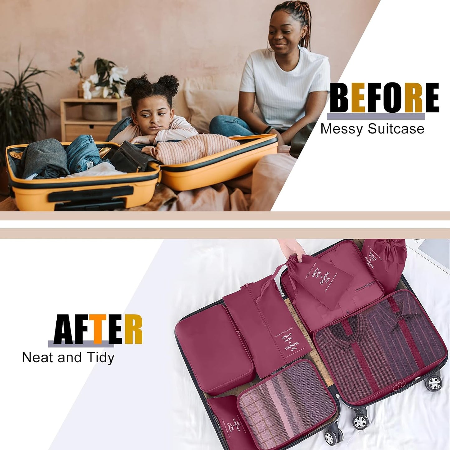 Packing Cubes for Travel 8 Set Luggage Organizer Bags