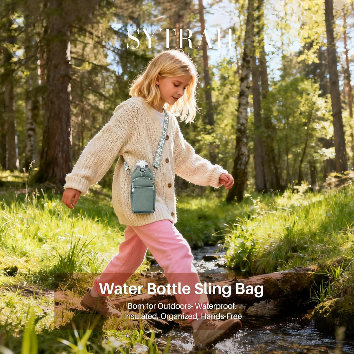 Water Bottle Carrier Bag with Strap, Insulated Corssbody Purse