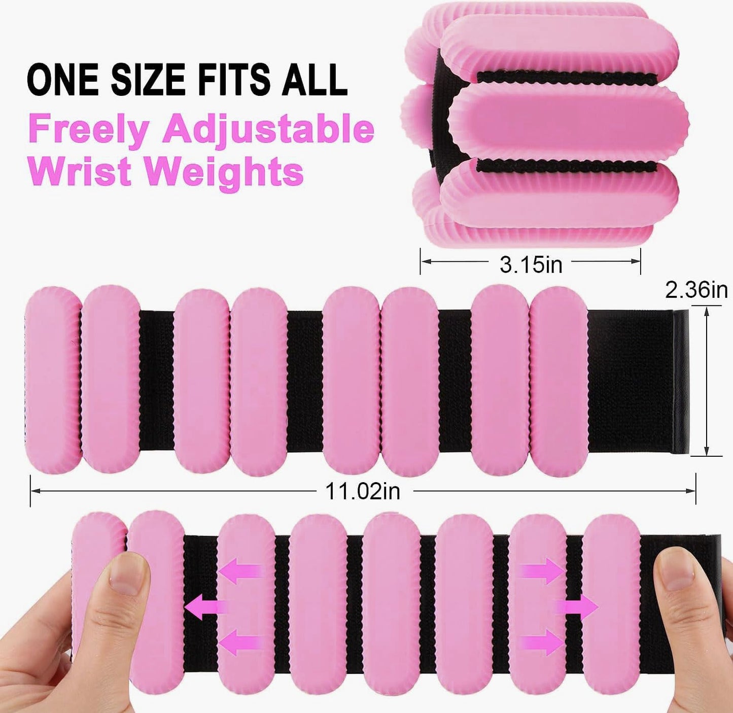 Pilates Wrist & Ankle Weights for Women, Wearable Strong Arm & Leg Weights Set of 2, Adjustable Ankle Weights for Walking, Yoga, Dance, Barre,Gym