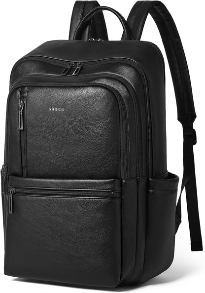 Leather Laptop Backpack for Women, 17 Inch Large Travel Laptop Backpack Purse for Casual Daypack College Work Bag