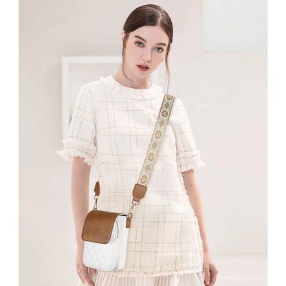 Crossbody Bags for Women Trendy Leather Triple Compartment Cell Phone Shoulder Wallet Purses with Card Slots