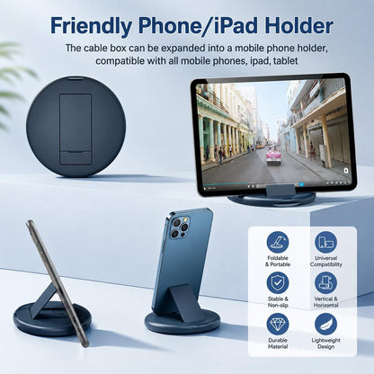 USB C Adapter Kit, Multi Charging Cable Case Convertor USB C to Ios Device Type C Micro Adapter Data Transfer Contains Card Slot for Traveling, Use as Phone Holder(Midnight Blue)