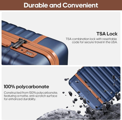 Luggage Sets 3Piece, Carry on Luggage 20In Suitcase Set with Backpack