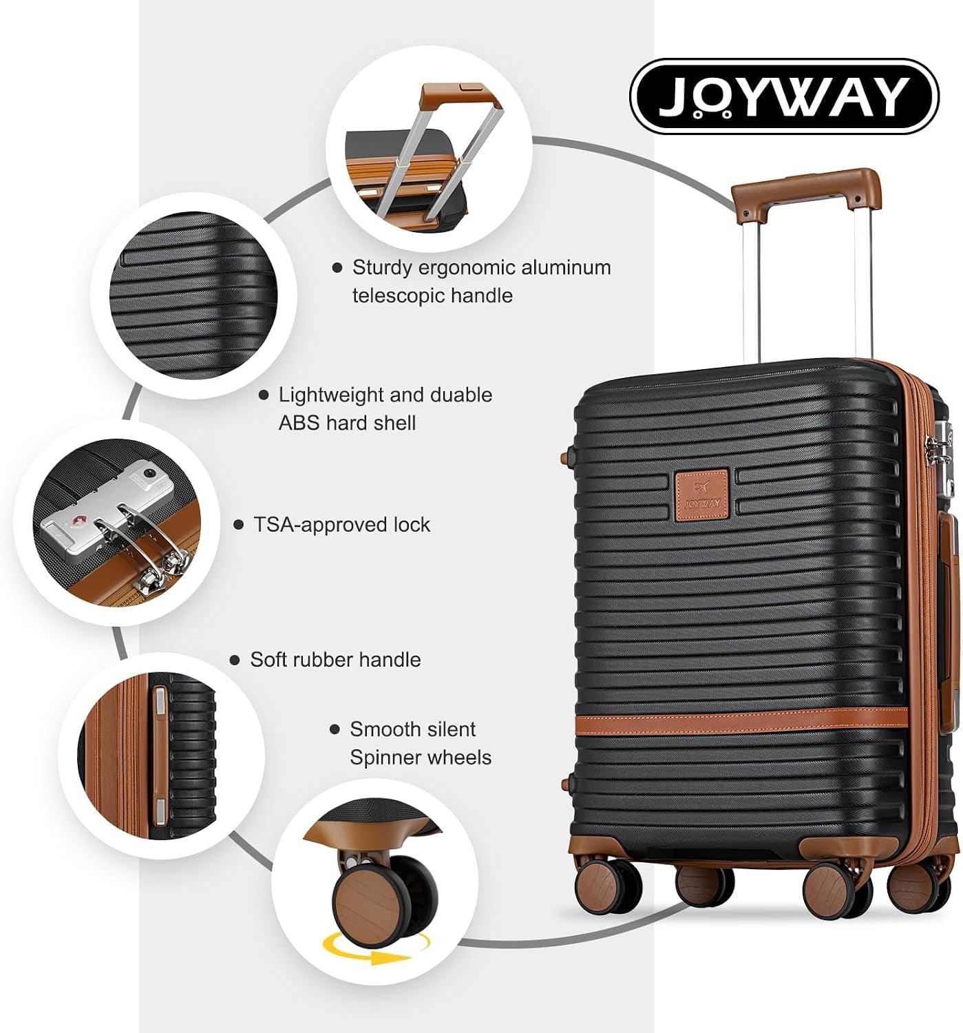 Expandable Carry on Luggage Sets Airline Approved, Lightweight Hard Shell 20 Inch Carry-On Suitcase with Spinner Wheels