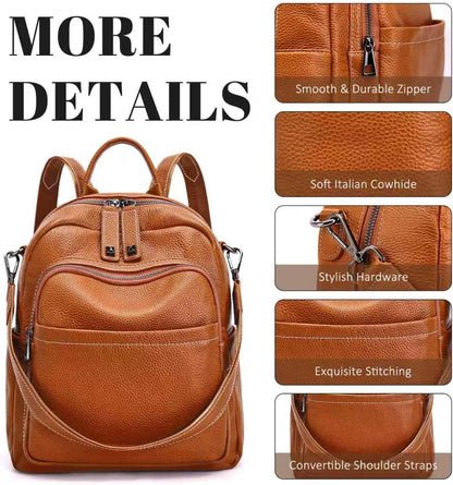 Genuine Leather Backpack Purse Women: Convertible Elegant Backpacks