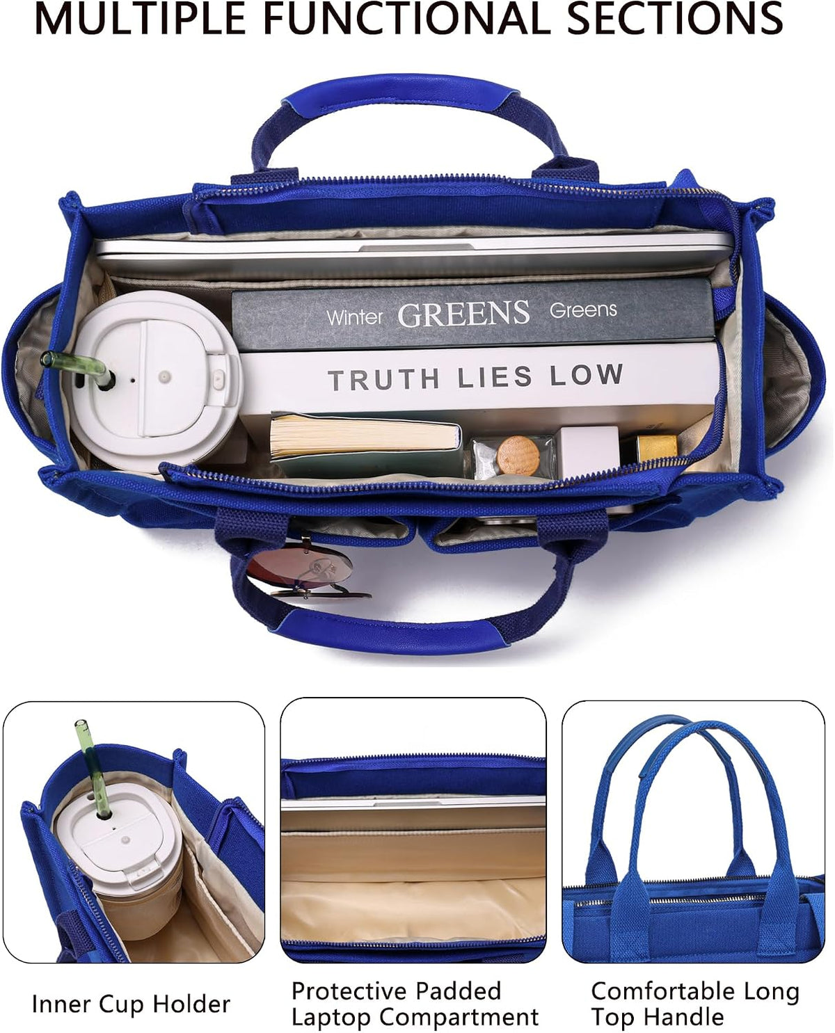 Canvas Tote Bag for Women,Women'S Bags Crossbody Bags Work Laptop Tote Bag Large Handbags Purse for Travel Nurse Teacher