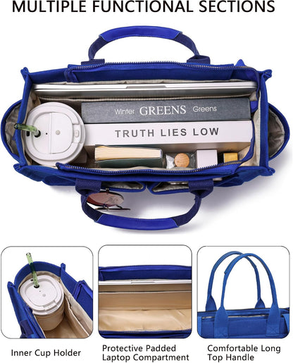 Canvas Tote Bag for Women,Women'S Bags Crossbody Bags Work Laptop Tote Bag Large Handbags Purse for Travel Nurse Teacher