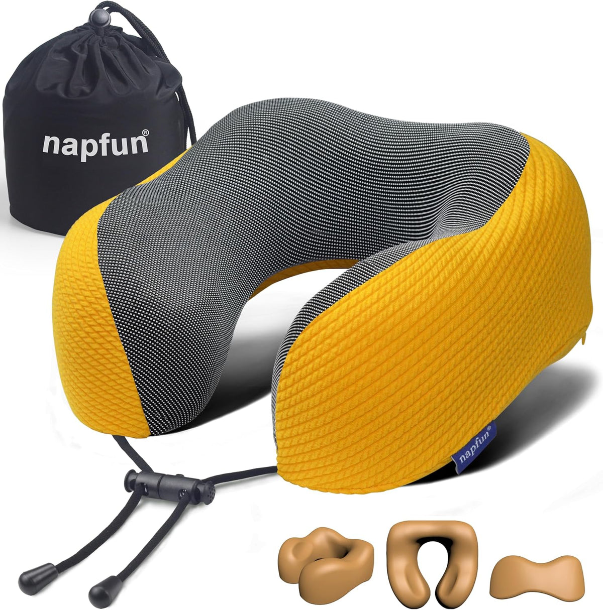 Neck Pillow for Travel, Memory Foam Airplane Pillow, Yellow