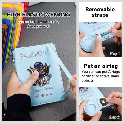 Passport Holder for Travel,Passport Cover Case with RFID (Light Blue)