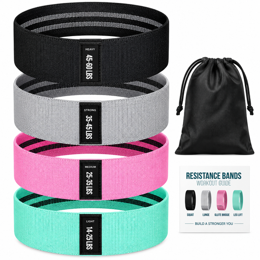 Non-Slip Booty Resistance Bands – 4-Piece Workout Set