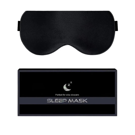 Silk Sleep Mask for Women and Men - Soft Breathable Organic Natural Mulberry Silk Fabric Blackout Eye Mask with Adjustable Straps No Pressure Eye Mask for Travel Essentials Gifts (Black)