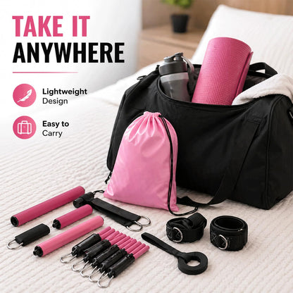Pilates Bar Kit with Resistance Bands, Pilates Workout Equipment for Home Gym, Adjustable 3-Section Pilates Bar Kit for Women & Men, Ideal Pilates at Home Kit for Full Body Training & Flexibility