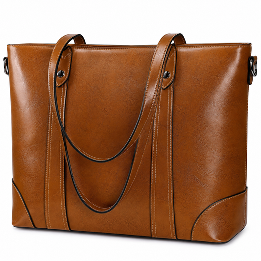 Premium Leather Laptop & Travel Tote
