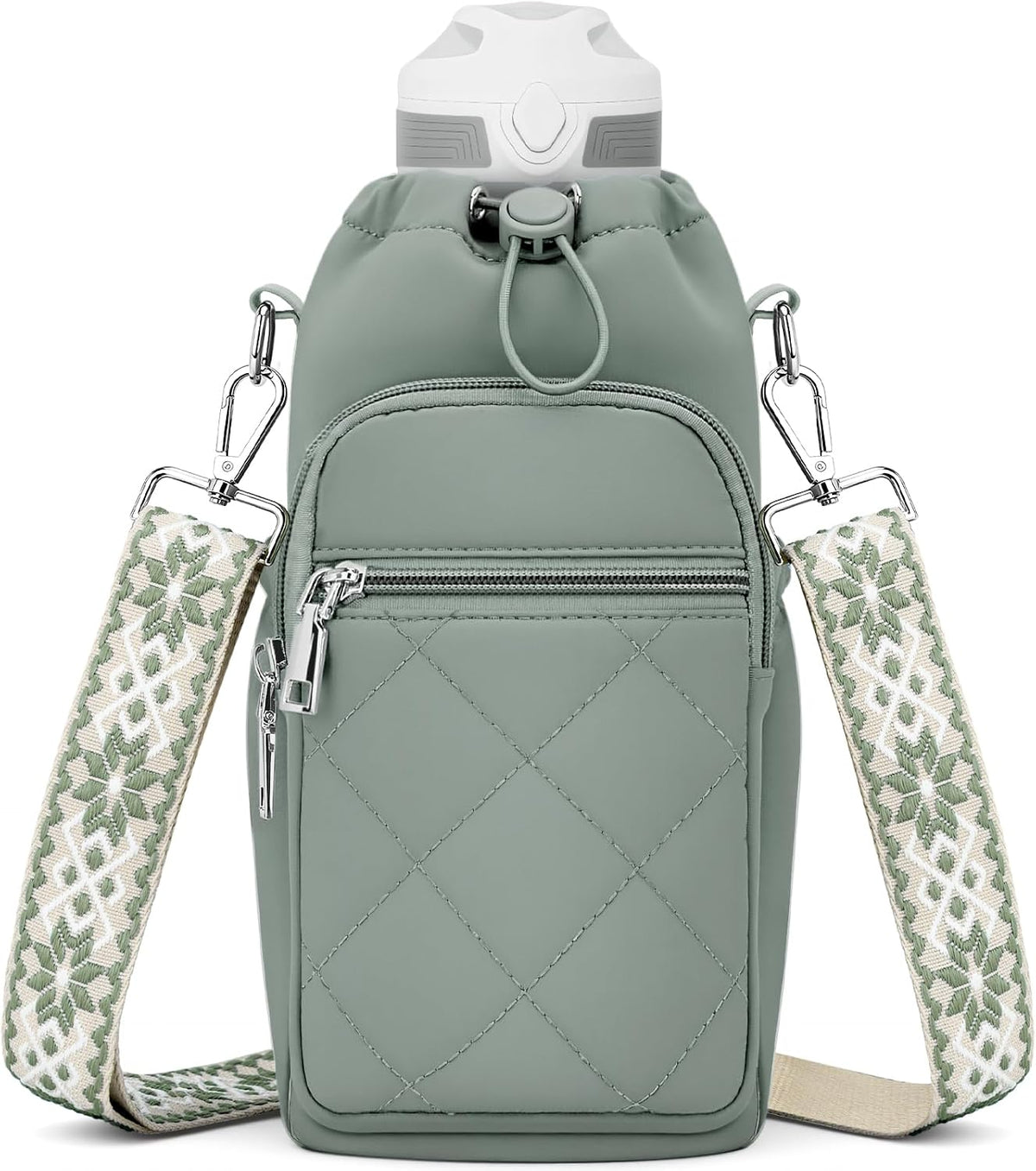 Water Bottle Carrier Bag with Strap, Insulated Corssbody Purse