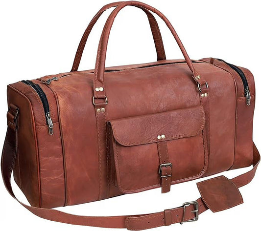 Genuine Leather 24" Weekender Travel Duffel Bag