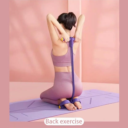 6-Tube Pedal Puller Resistance Band, Multifunction Tension Rope for Home Gym, Arm Leg Abdomen Waist Training Equipment for Stretching & Slimming, Yoga Pilates Exercise Band for Women & Men (Purple)