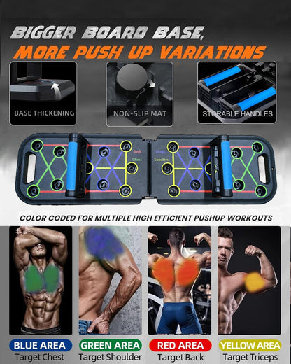 Solid Push up Board,Home Gym,16 in 1 Home Workout Equipment Multi-Functional Push up Stands System Fitness Floor Chest Muscle Exercise Professional Equipment Burn Fat Strength Training Arm Men & Women
