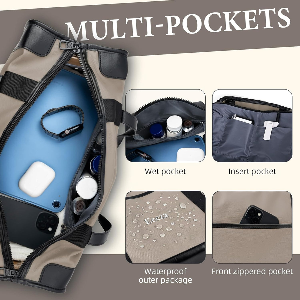 Luggage Sets,5 Piece (20"/24"/28"/DB/TB) Champagne