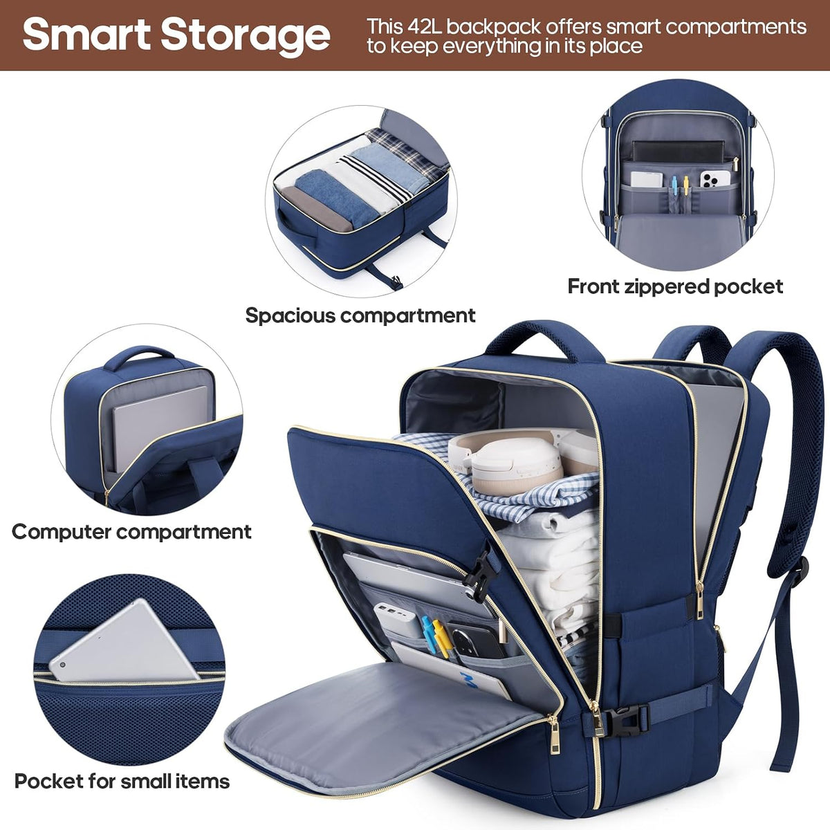 Luggage Sets 3Piece, Carry on Luggage 20In Suitcase Set with Backpack