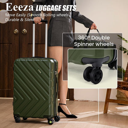 ABS+PC Luggage Sets 5 Piece,Suitcases with Wheels(20"/24"/28"),Red