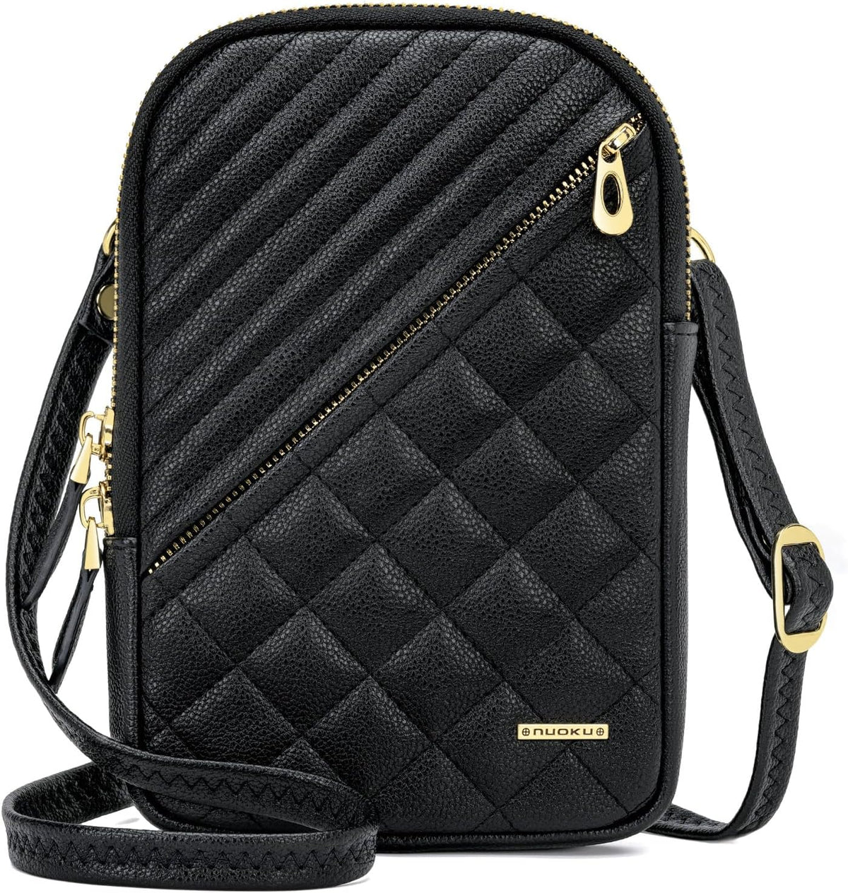 Small Crossbody Bags for Women Vegan Leather Cell Phone Wallet Purses for Women with Double Zipper,Rfid Wallet