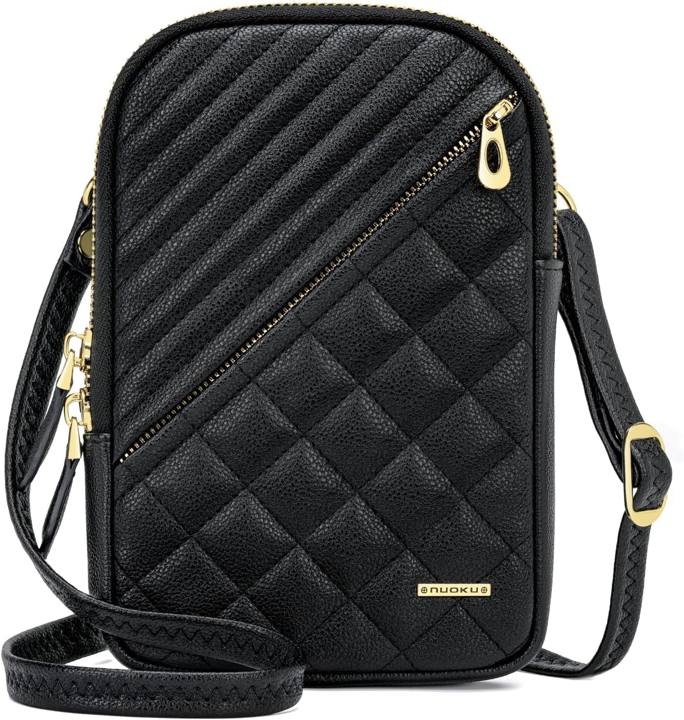 Small Crossbody Bags for Women Vegan Leather Cell Phone Wallet Purses for Women with Double Zipper,Rfid Wallet