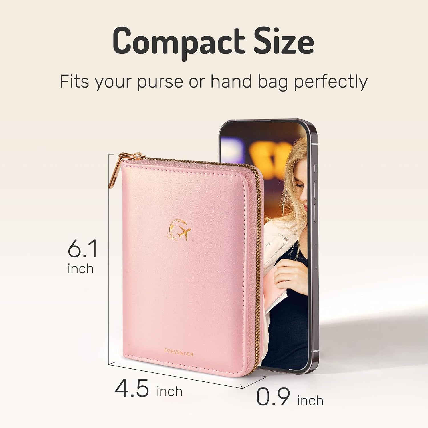 Safe Zipper Passport Holder Cover, Passport Wallet for Travel