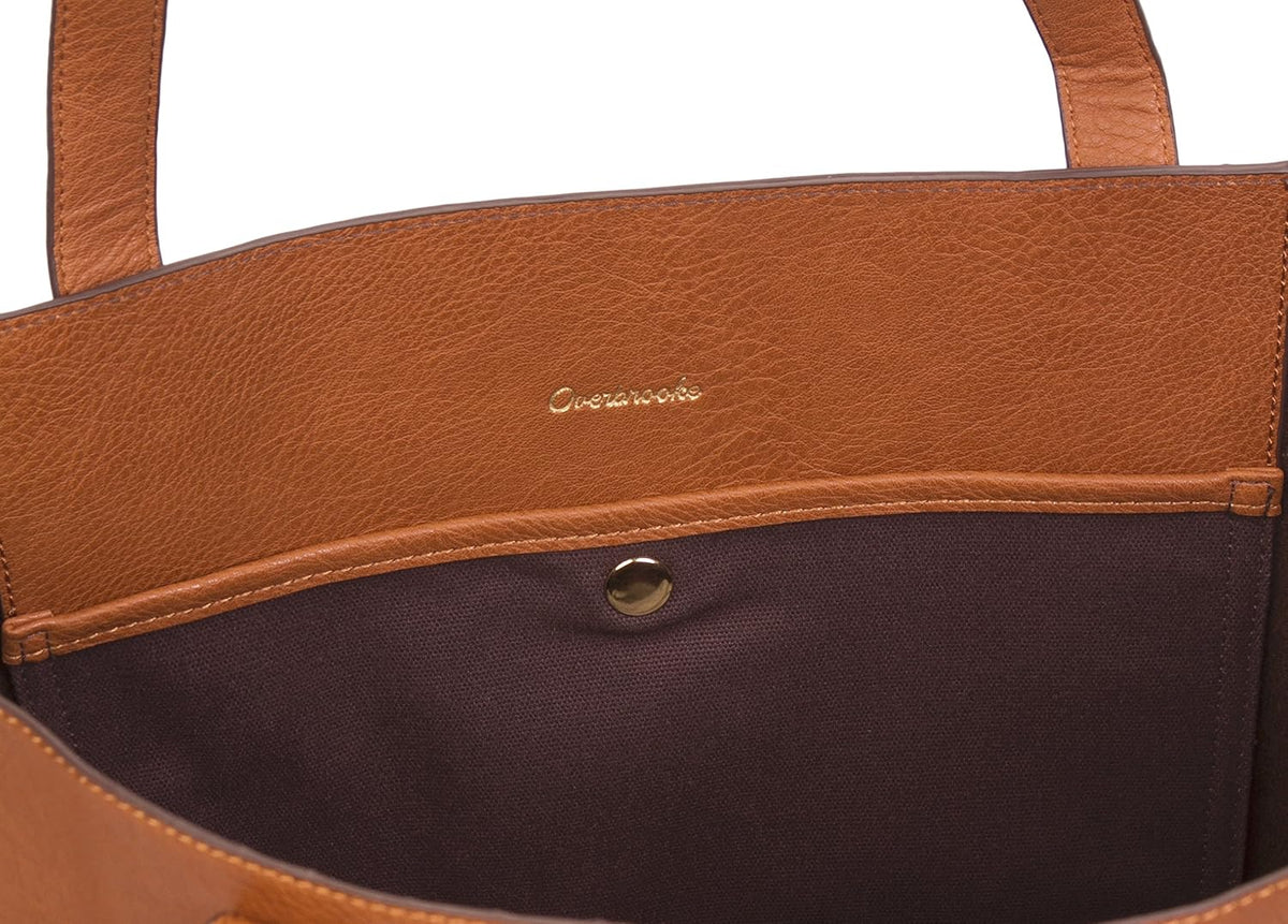 Large Vegan Leather Tote - Womens Slouchy Shoulder Bag with Open Top