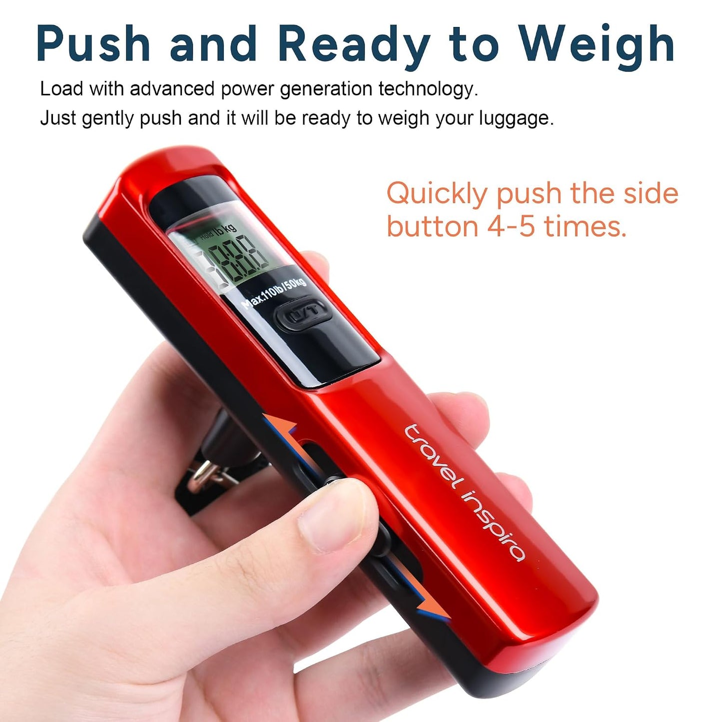 Battery-Free Luggage Scale 110Lb/50Kg Digital Portable
