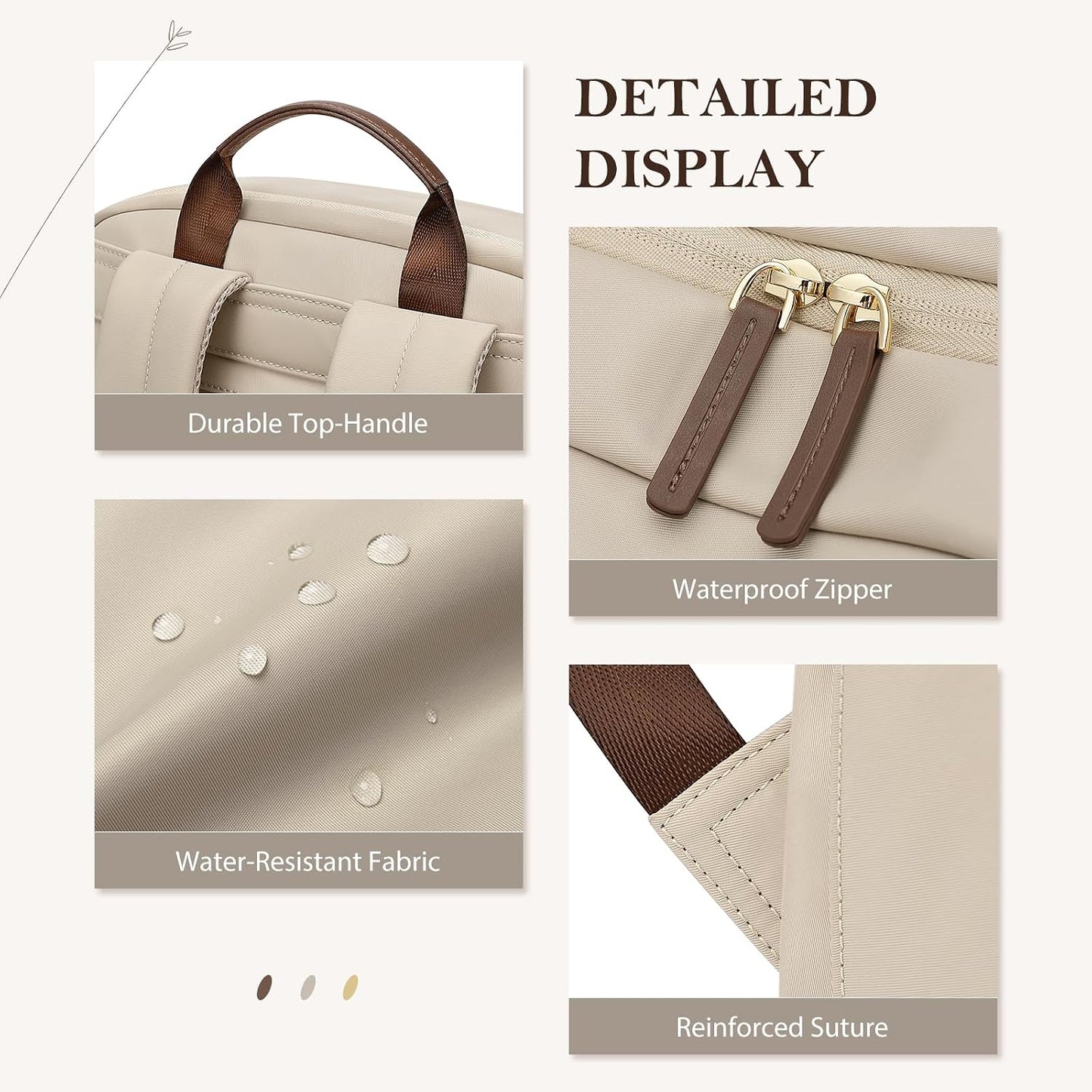 Travel Backpack for Women Personal Carry on Bag Business Weekender Hiking Multilayer Laptop Bag,16 Inch,Apricot