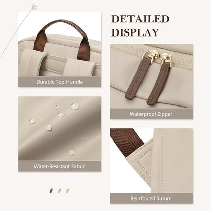 Travel Backpack for Women Personal Carry on Bag Business Weekender Hiking Multilayer Laptop Bag,16 Inch,Apricot