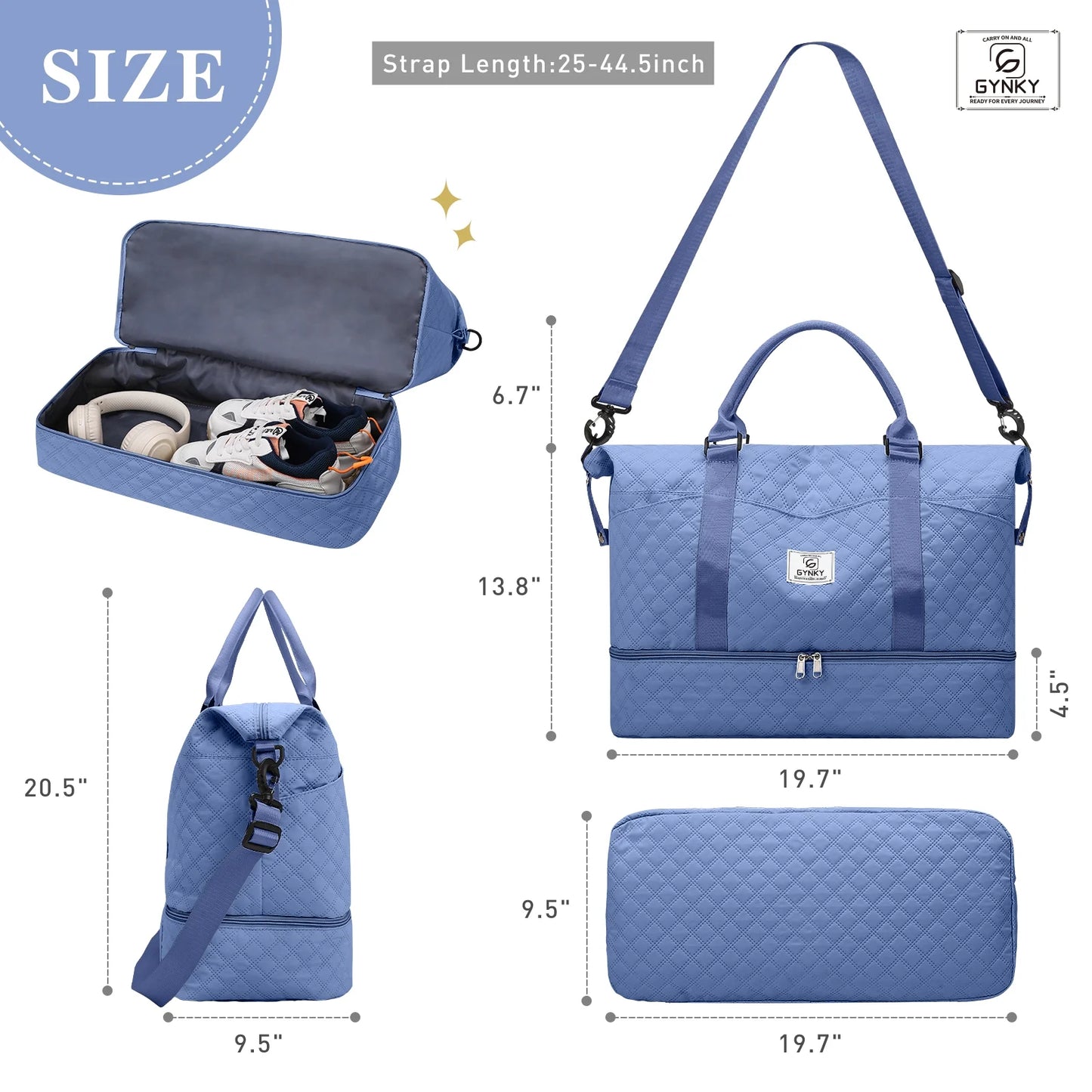 Travel Duffle Bag Weekender Bags for Women with Shoe Compartment Carry on Overnight Bag Gym Duffel Bag with Wet Pocket Hospital Bags for Labor and Delivery