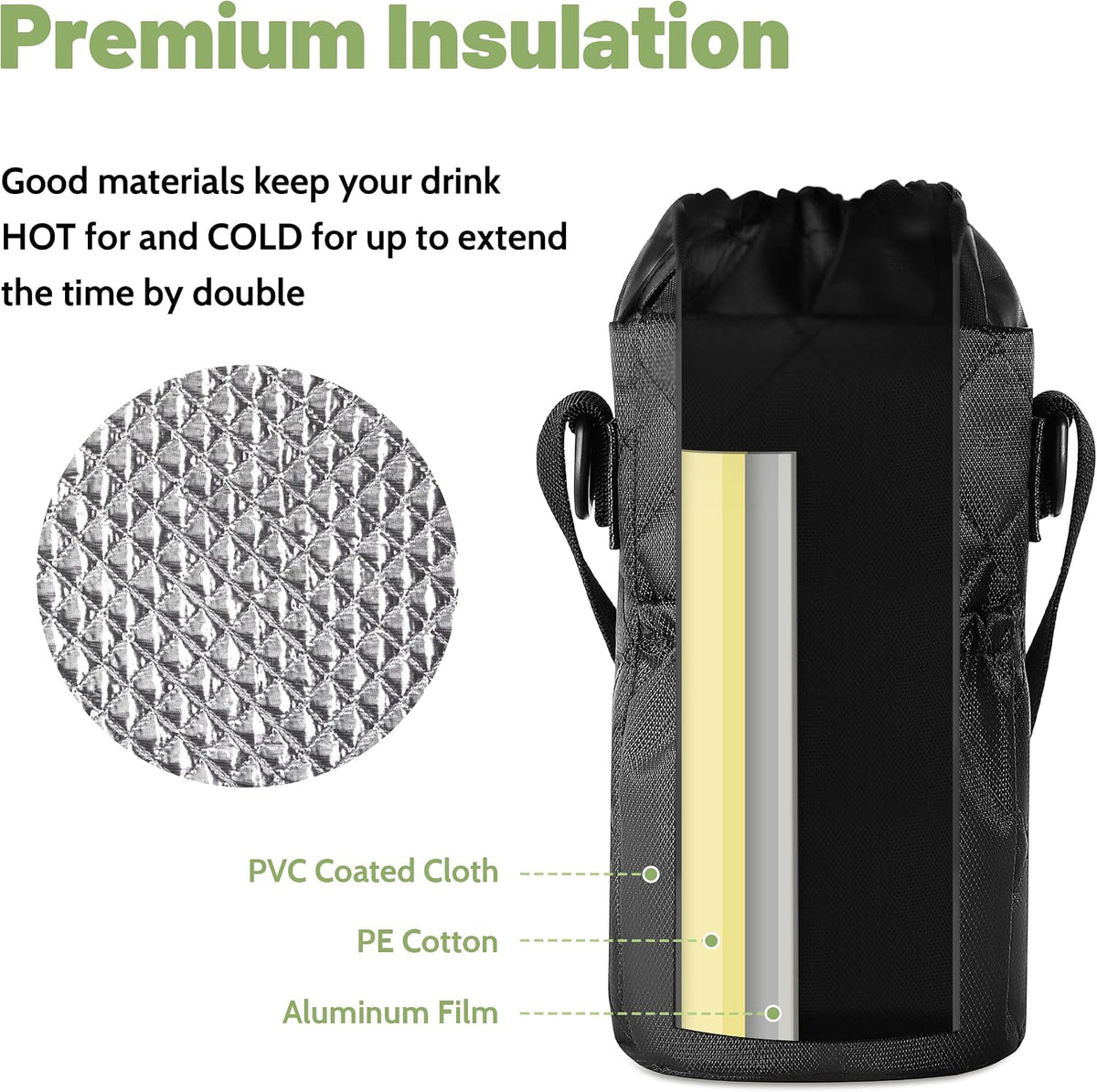 64 Oz Glass Water Bottle with Straw and Insulated Bottle Holder