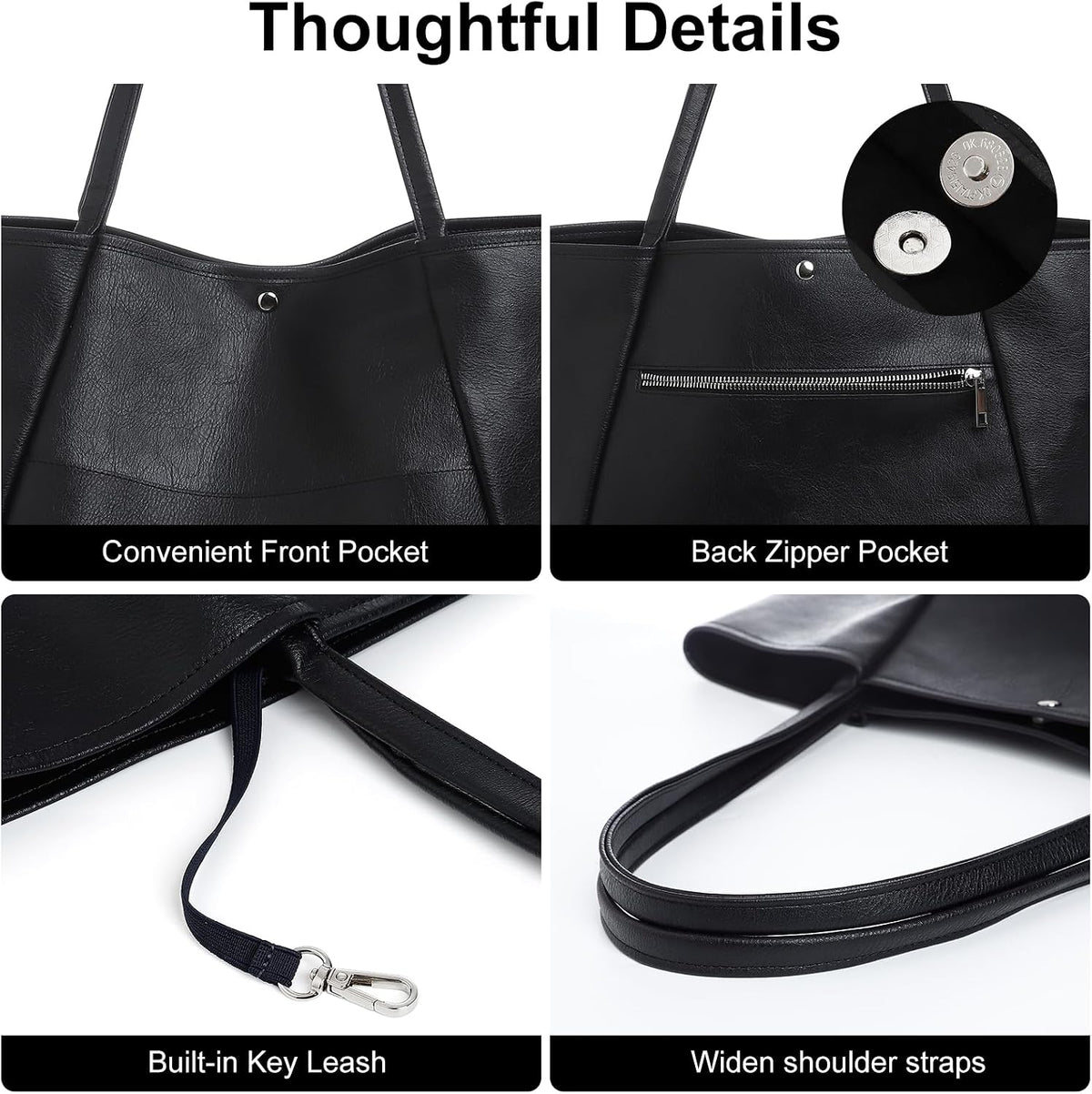 Large Tote Bag for Women Vegan Leather Weekender Handbags Purses