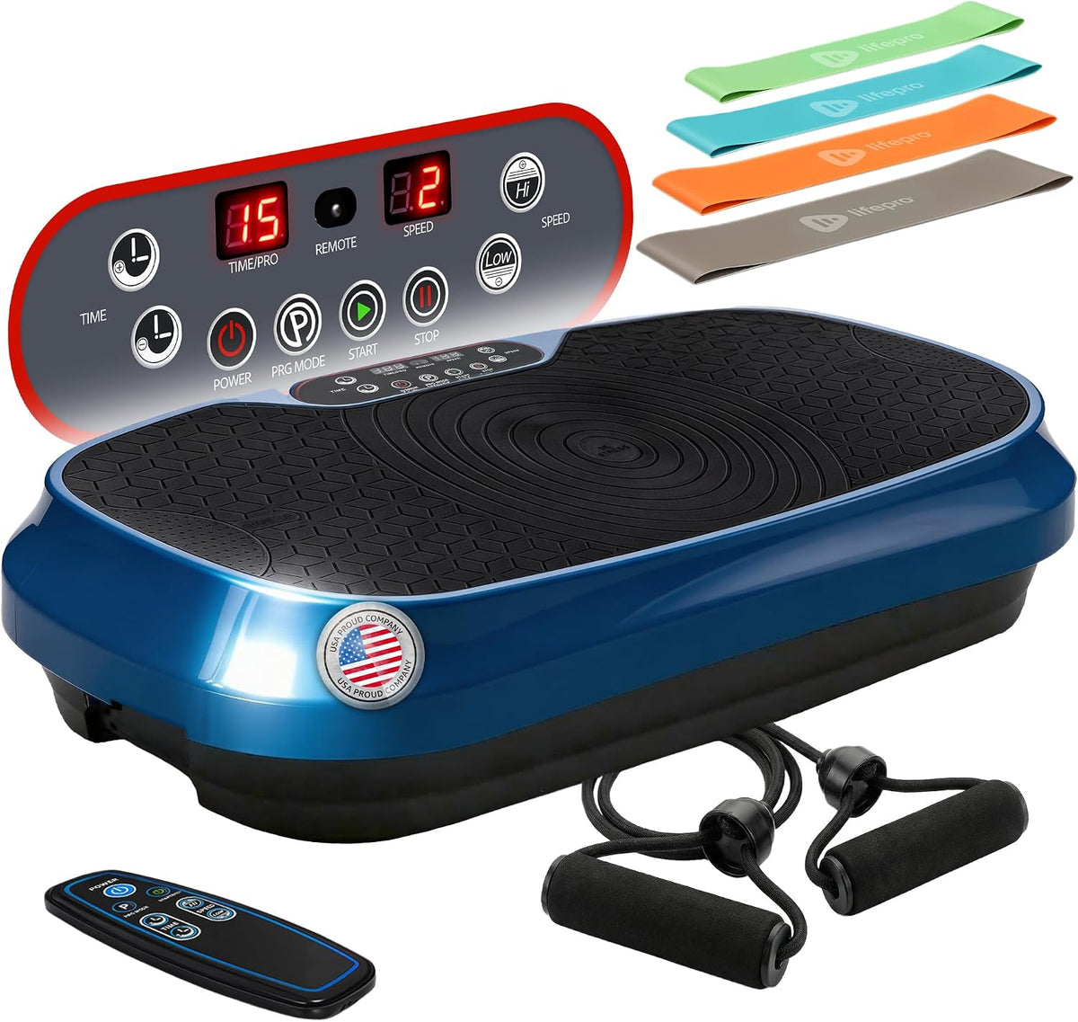 Lifepro Waver Mini Vibration Plate Exercise Machine with Resistance Bands