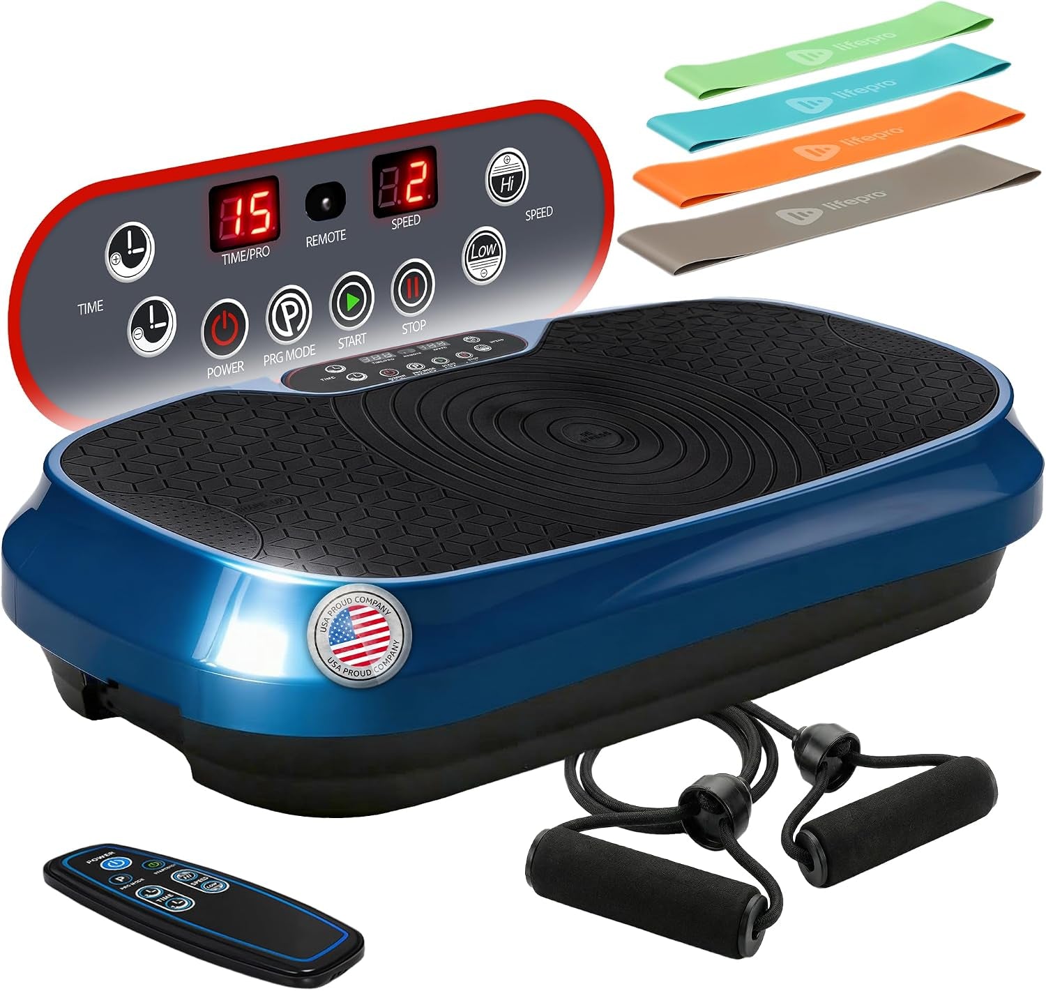 Lifepro Waver Mini Vibration Plate Exercise Machine with Resistance Bands