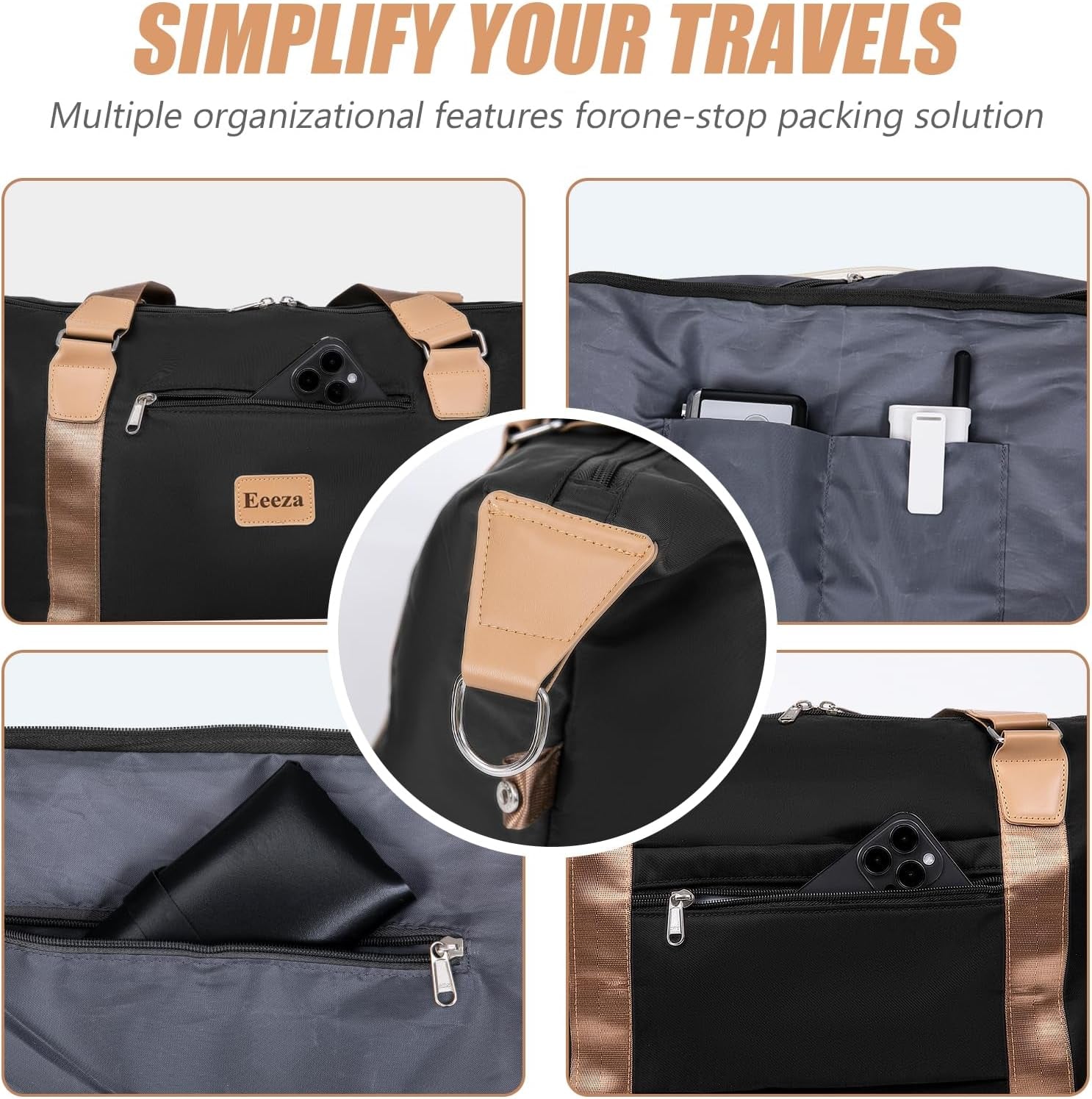 3 Piece Hardshell Luggage Set(20"/Db/Tb,Black)