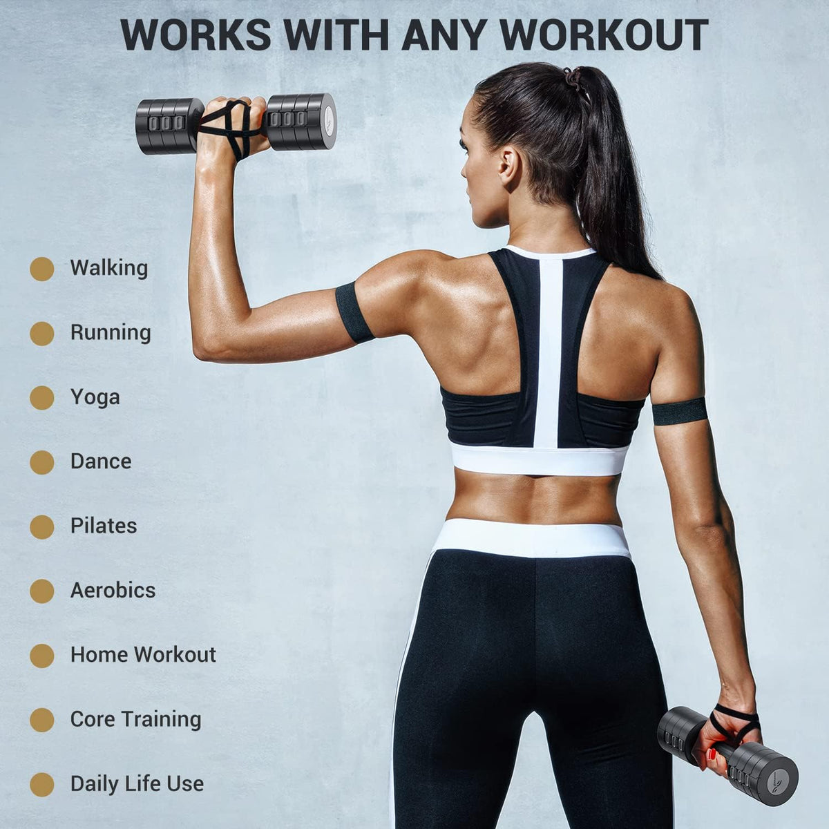 Adjustable Dumbbells Hand Weights Set: 5 Lb Dumbbell Set of 2 Each 2Lb 3Lb 4Lb 5Lb Free Weights Fast Adjust Weight 4 in 1 Weights Dumbbells Set for Women Men Home Gym Exercise Training