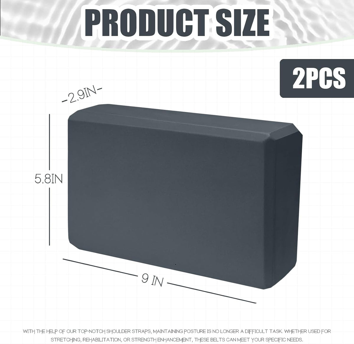 2 Pcs Yoga Blocks, 9X6X3 Inch Foam Blocks for Pilates