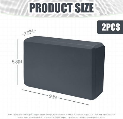 2 Pcs Yoga Blocks, 9X6X3 Inch Foam Blocks for Pilates